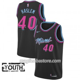 Maglia NBA Miami Heat Udonis Haslem 40 2018-19 Nike City Edition Nero Swingman - Bambino